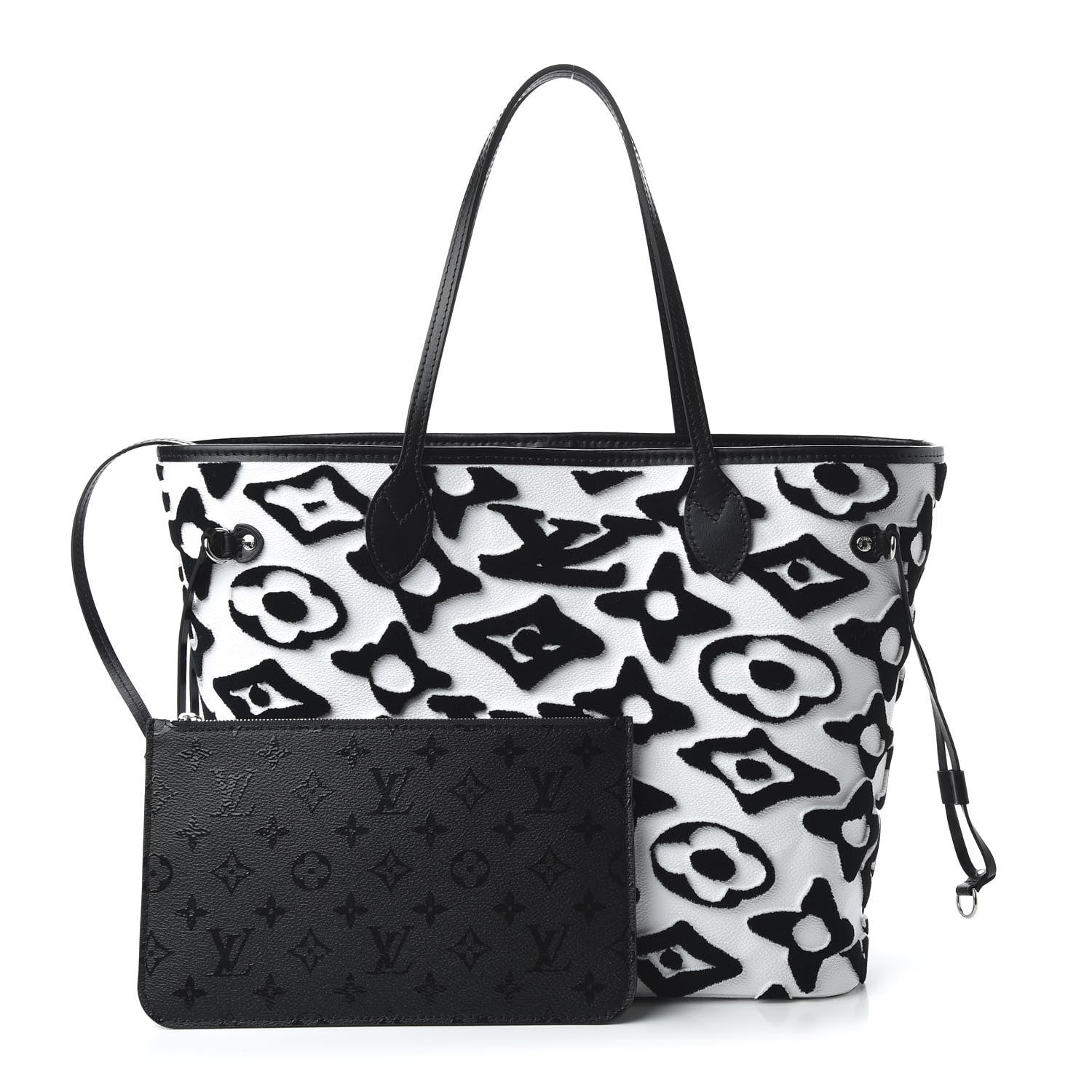 Louis Vuitton X UF Tufted Monogram Neverfull MM Black White 1 of 10