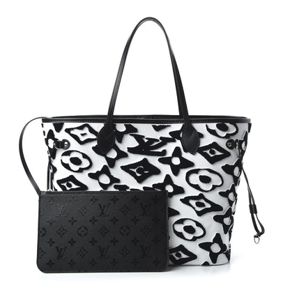 Louis Vuitton X UF Tufted Monogram Neverfull MM Black White 1 of 10