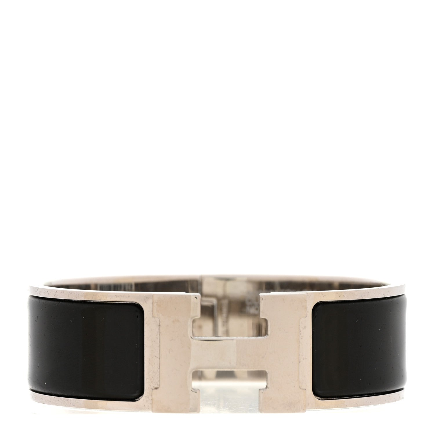 Hermes Enamel Wide Clic Clac H Bracelet GM Black 1 of 5