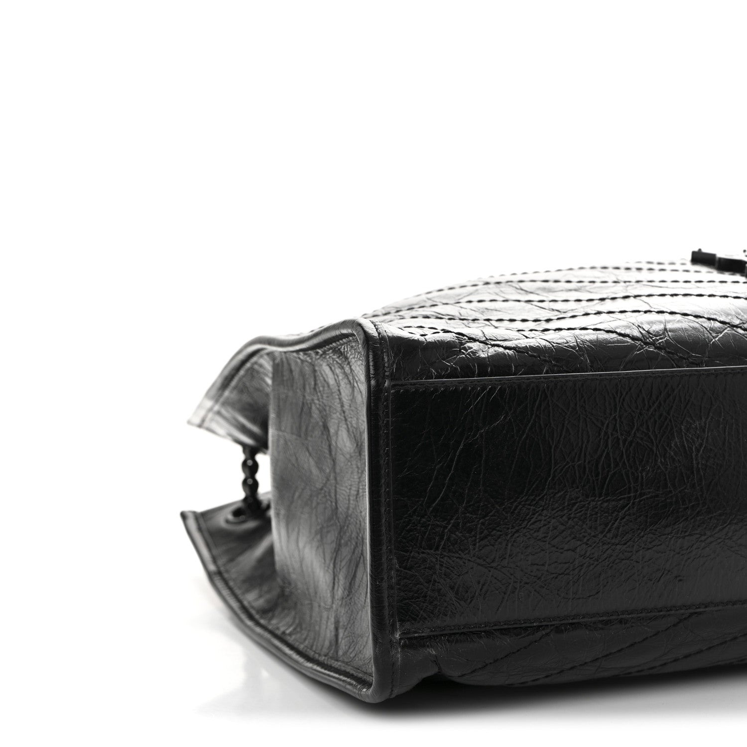 Saint Laurent Crinkled Calfskin Matelasse Monogram Large Niki Shopper Tote Black 9 of 10