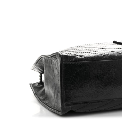 Saint Laurent Crinkled Calfskin Matelasse Monogram Large Niki Shopper Tote Black 9 of 10