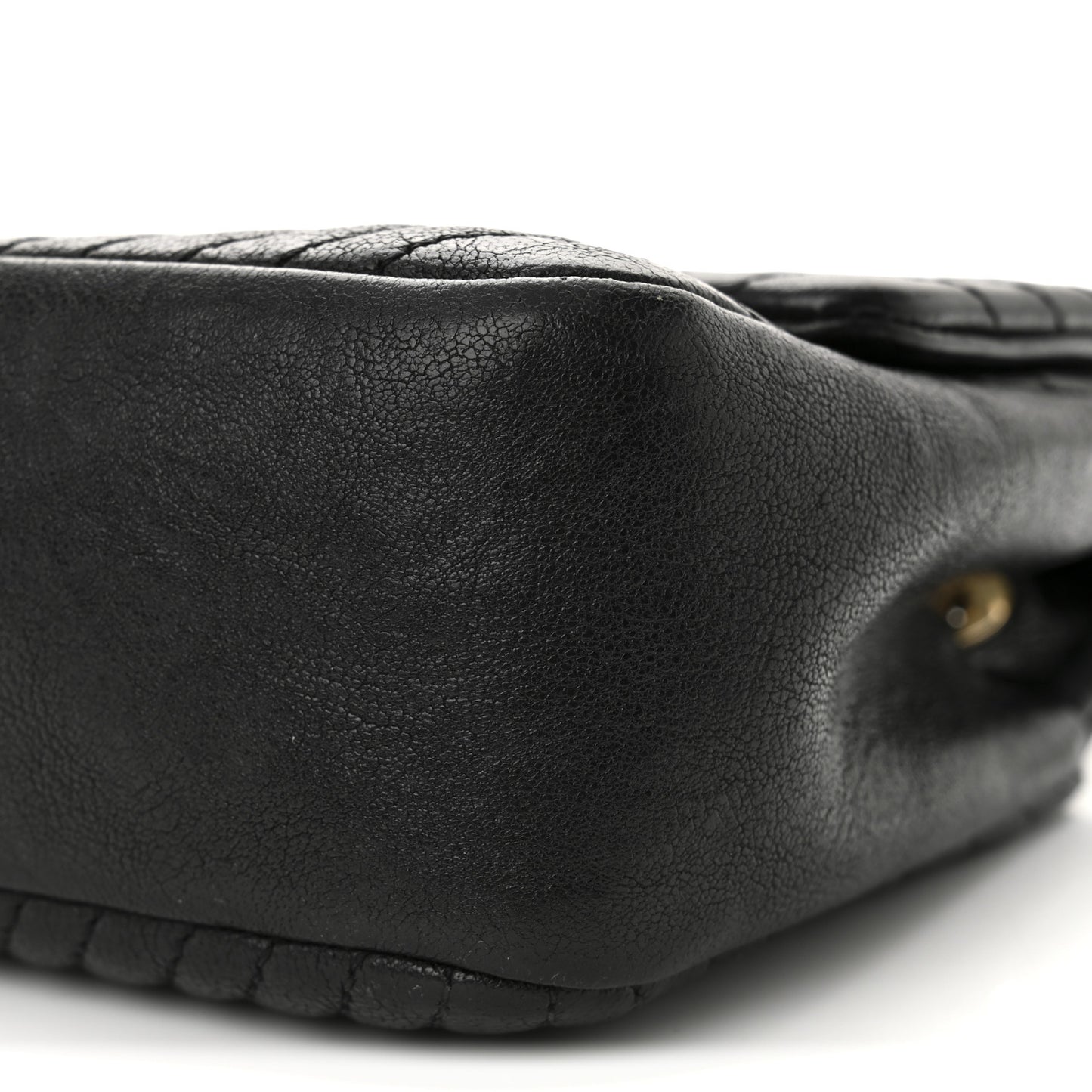 Calfskin Surpique Chevron Small Flap Black