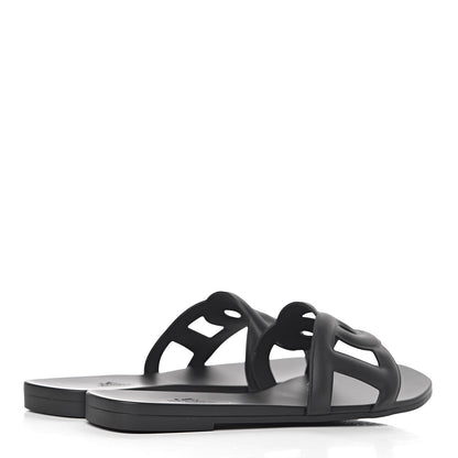Hermes Rubber Aloha Sandals 37 Black 4 of 8