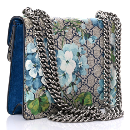 Gucci GG Supreme Monogram Blooms Mini Dionysus Shoulder Bag Beige Navy Vintage Blue 3 of 15