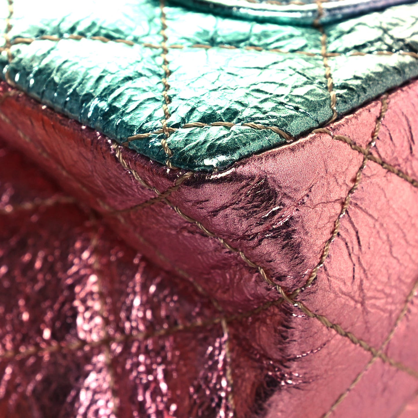 Metallic Goatskin Quilted Mini 2.55 Reissue Flap Multicolor