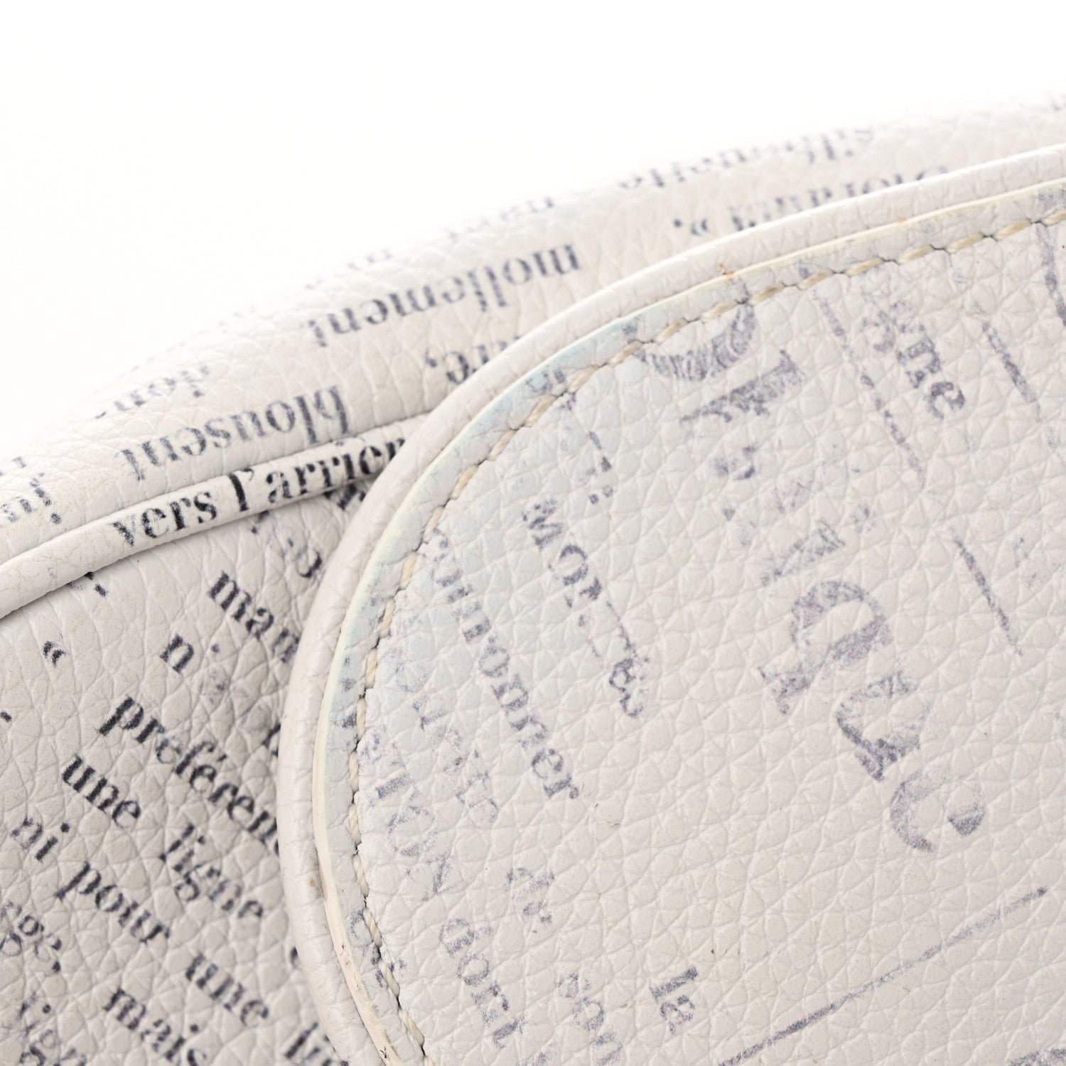 Christian Dior X DANIEL ARSHAM Grained Calfskin Newspaper Print Saddle Bag White 12 of 19