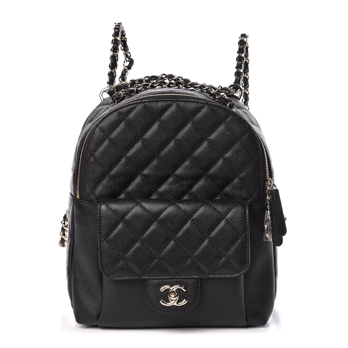 Caviar Quilted Large CC Day Backpack Black