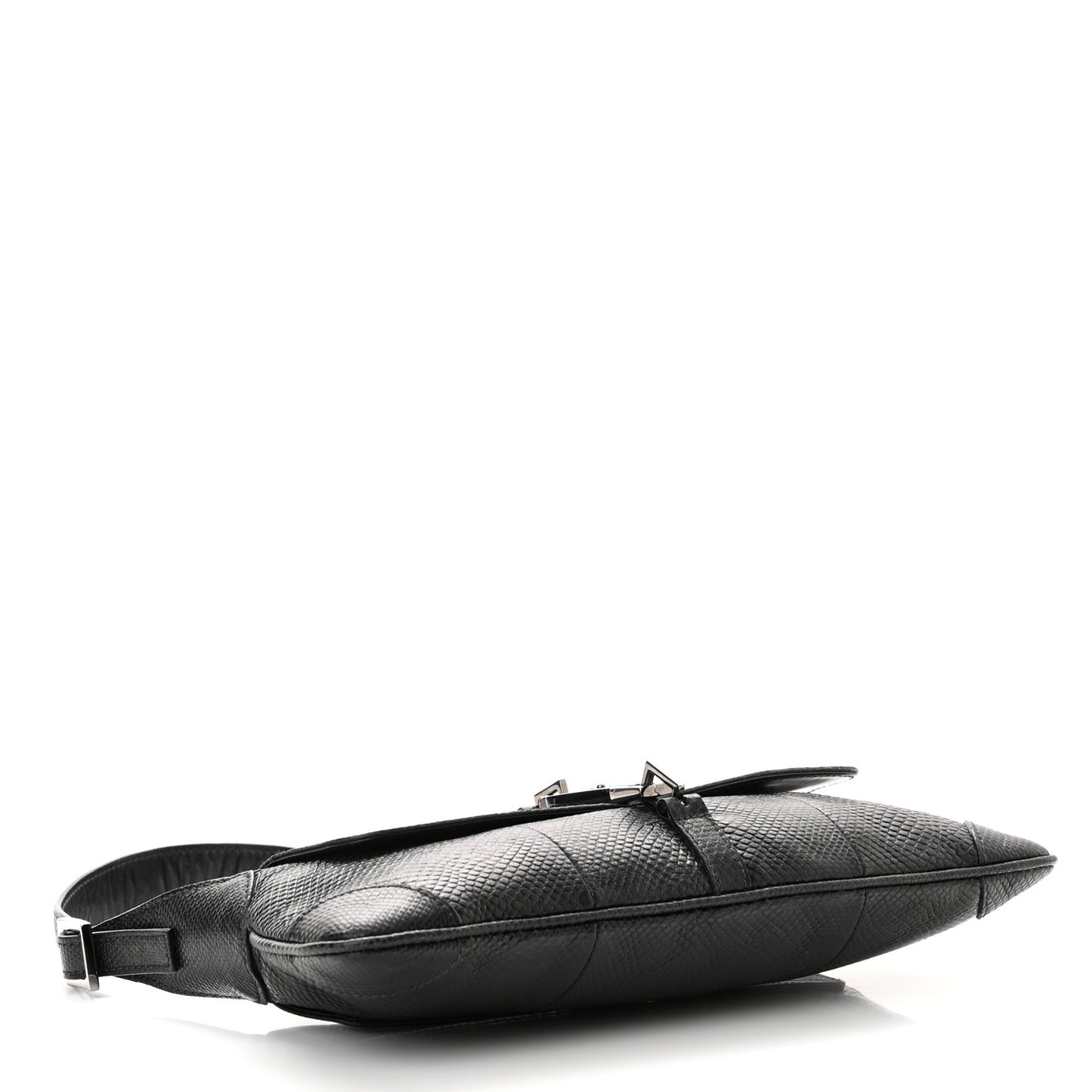Snakeskin Small Jackie O Hobo Black