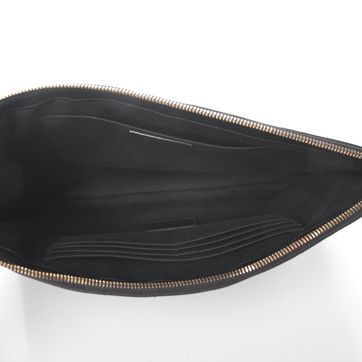 Calfskin Matelasse Chevron Monogram Document Holder Black