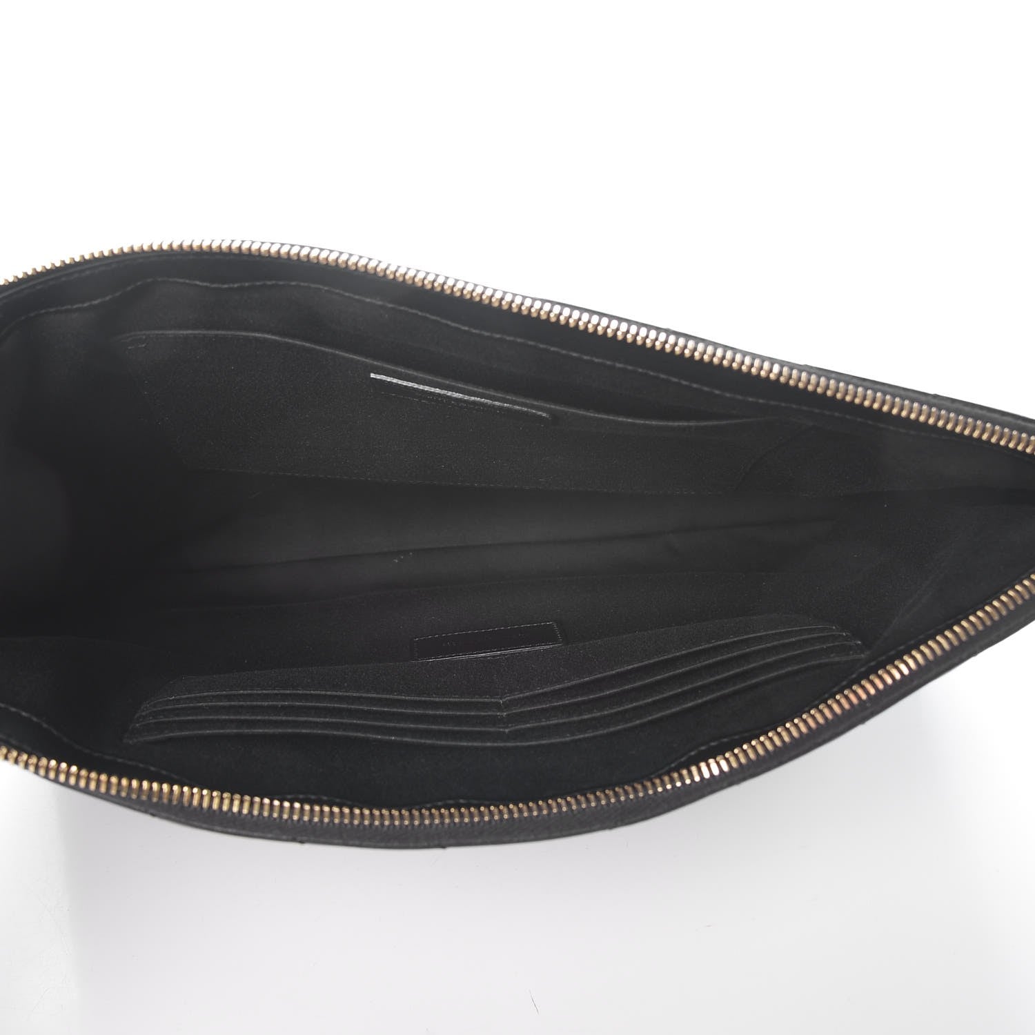 Saint Laurent Calfskin Matelasse Chevron Monogram Document Holder Black 5 of 10