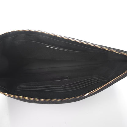 Saint Laurent Calfskin Matelasse Chevron Monogram Document Holder Black 5 of 10