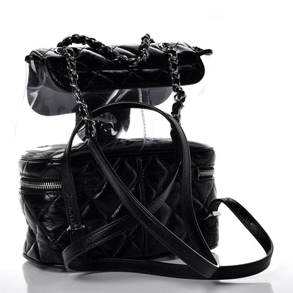 Chanel Crumpled Calfskin PVC Quilted Backpack Black 3 of 10
