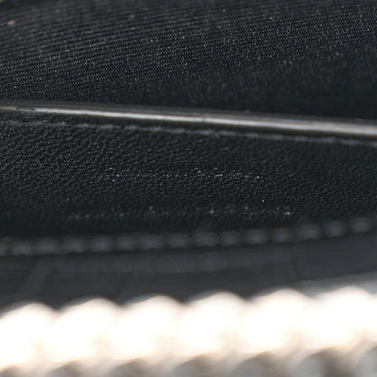 Saint Laurent Calfskin Crocodile Embossed Medium Classic Monogram Kate Tassel Satchel Black 7 of 11