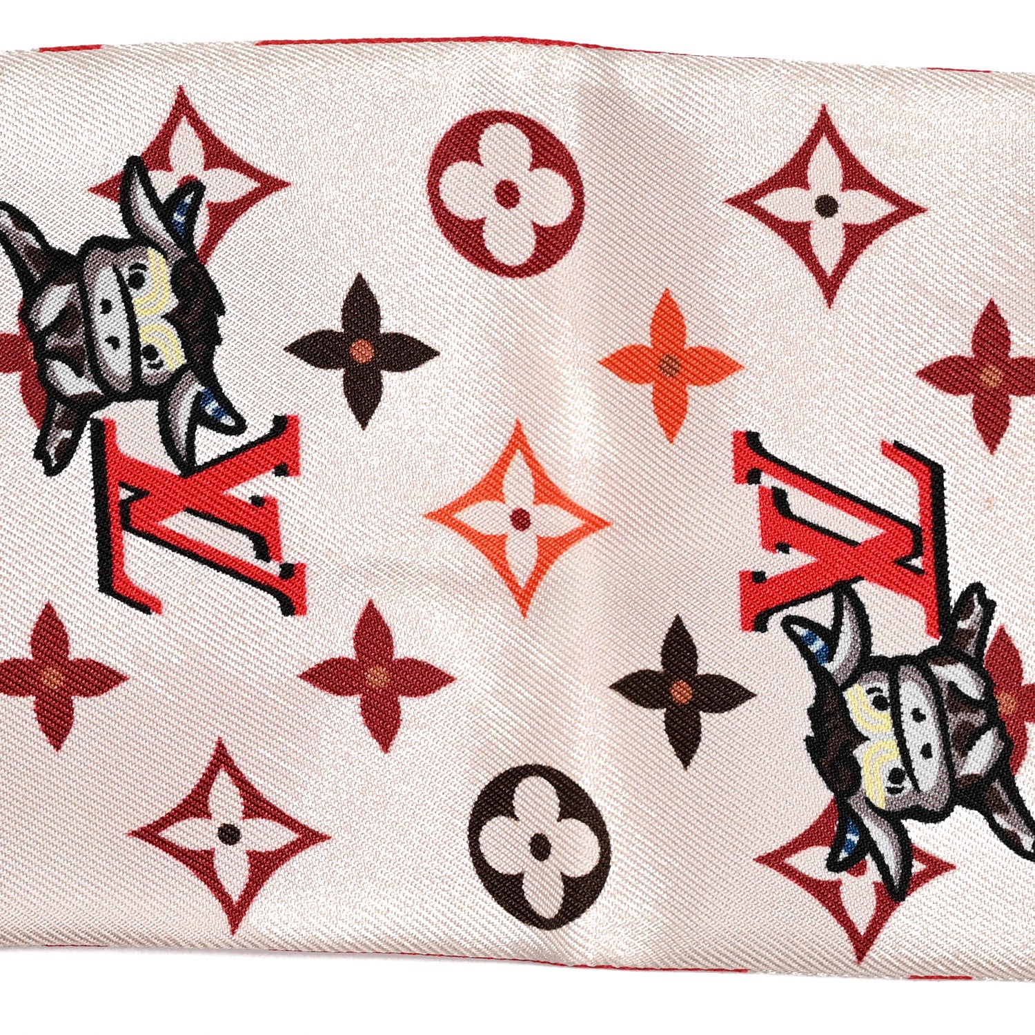 Louis Vuitton Silk Monogram Rodeo Bandeau Red 2 of 4