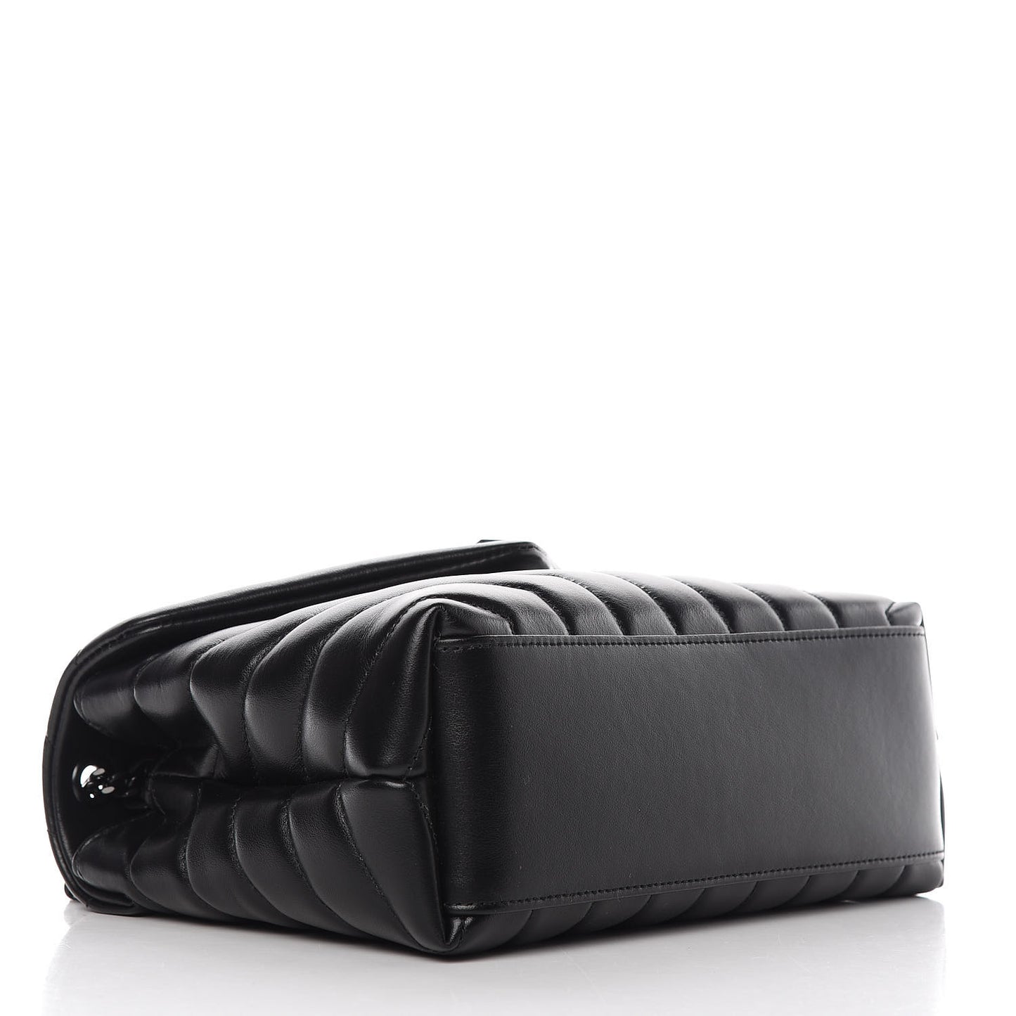 Calfskin Y Quilted Monogram Small Loulou Chain Satchel Black