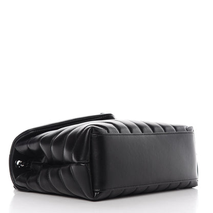Saint Laurent Calfskin Y Quilted Monogram Small Loulou Chain Satchel Black 5 of 12