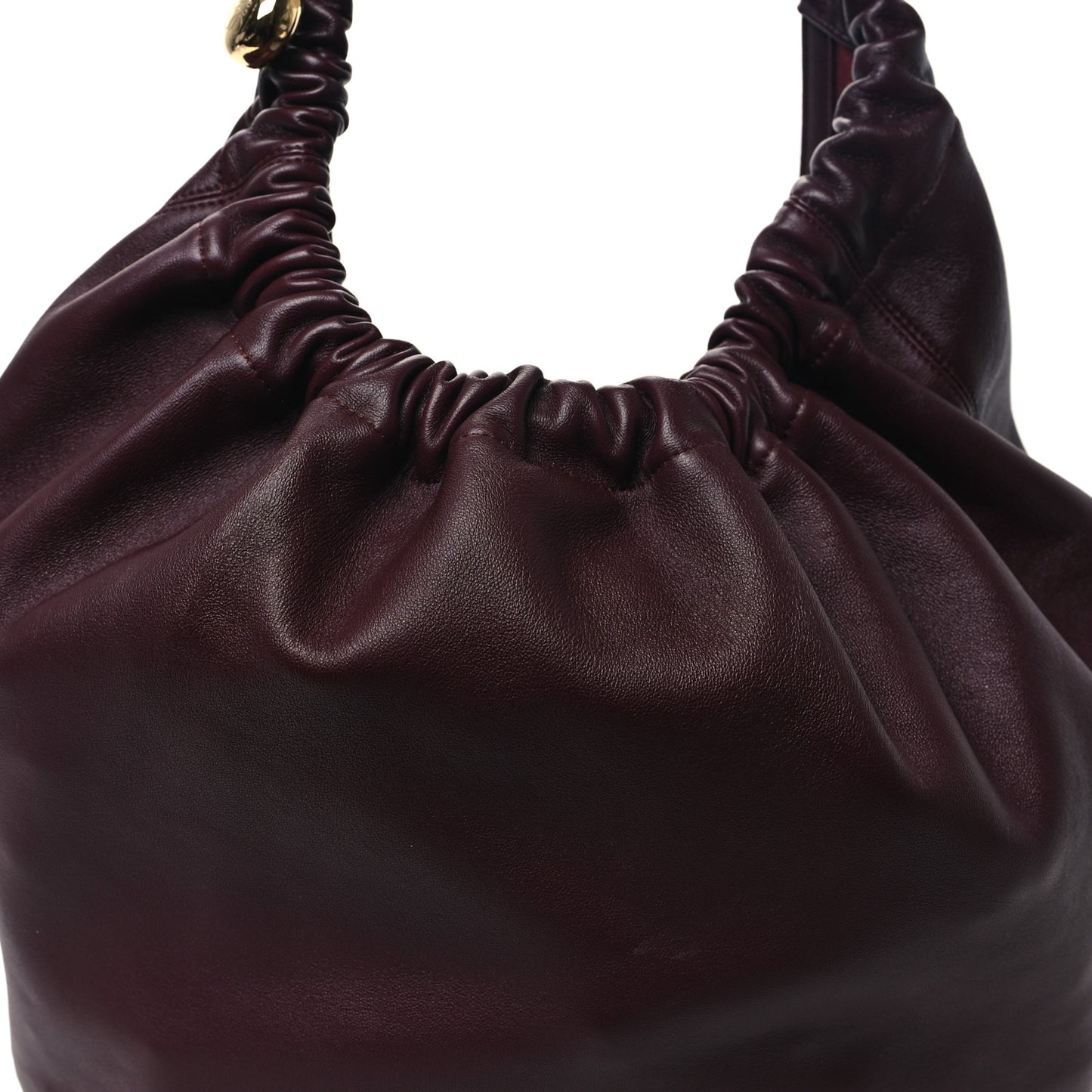 Buttery Nappa Lambskin Medium Squeeze Bag Dark Burgundy