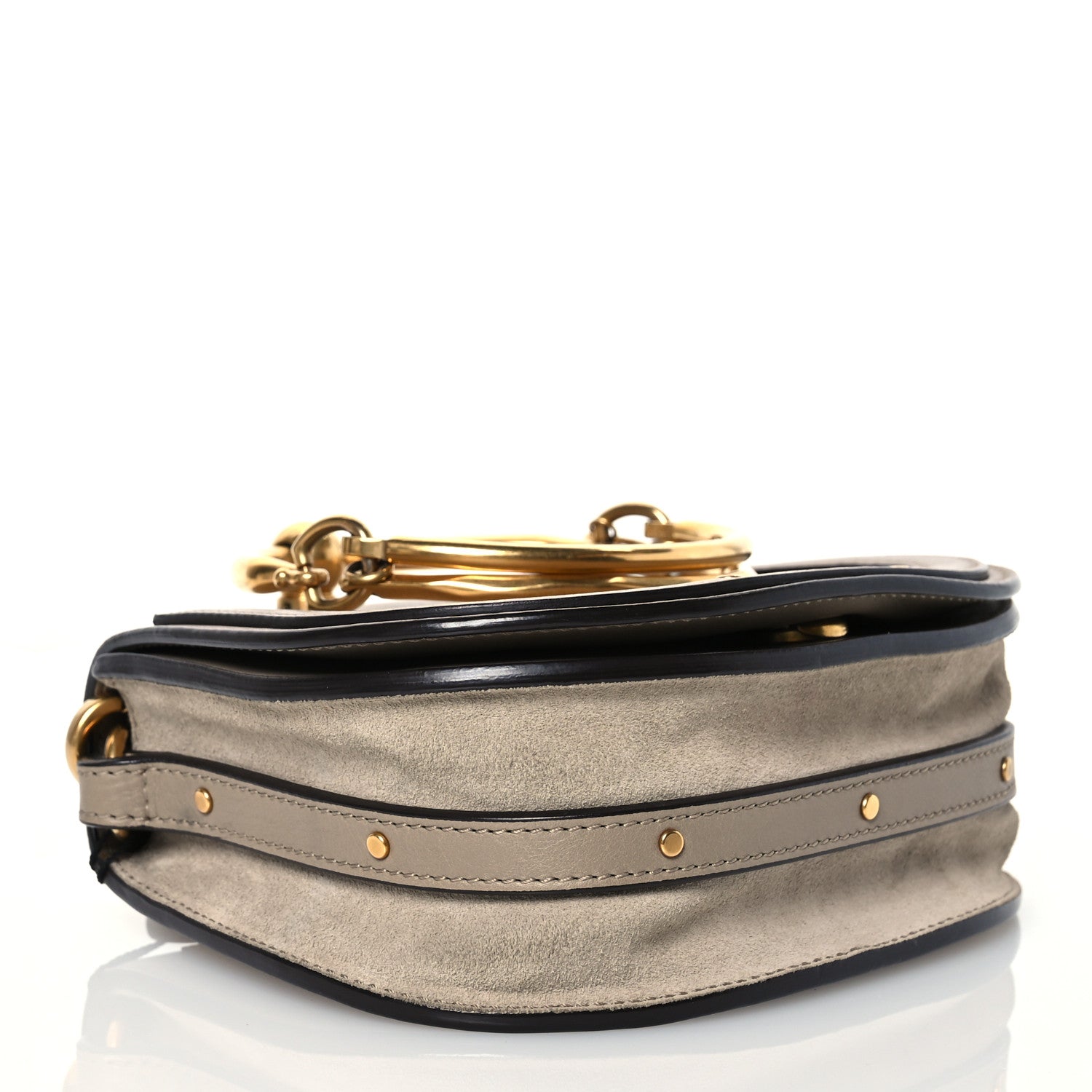 Chloe Calfskin Suede Small Nile Bracelet Bag Motty Grey 4 of 15