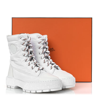 Hermes Calfskin Parachute Fresh Ankle Boots 37.5 White 12 of 12