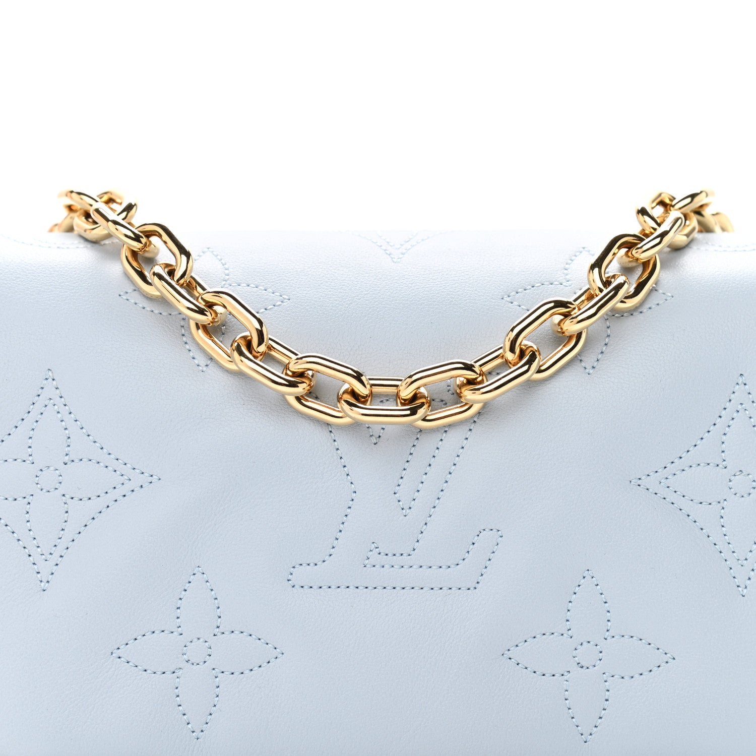 Louis Vuitton Calfskin Bubblegram Wallet On Strap Ice Blue 7 of 10