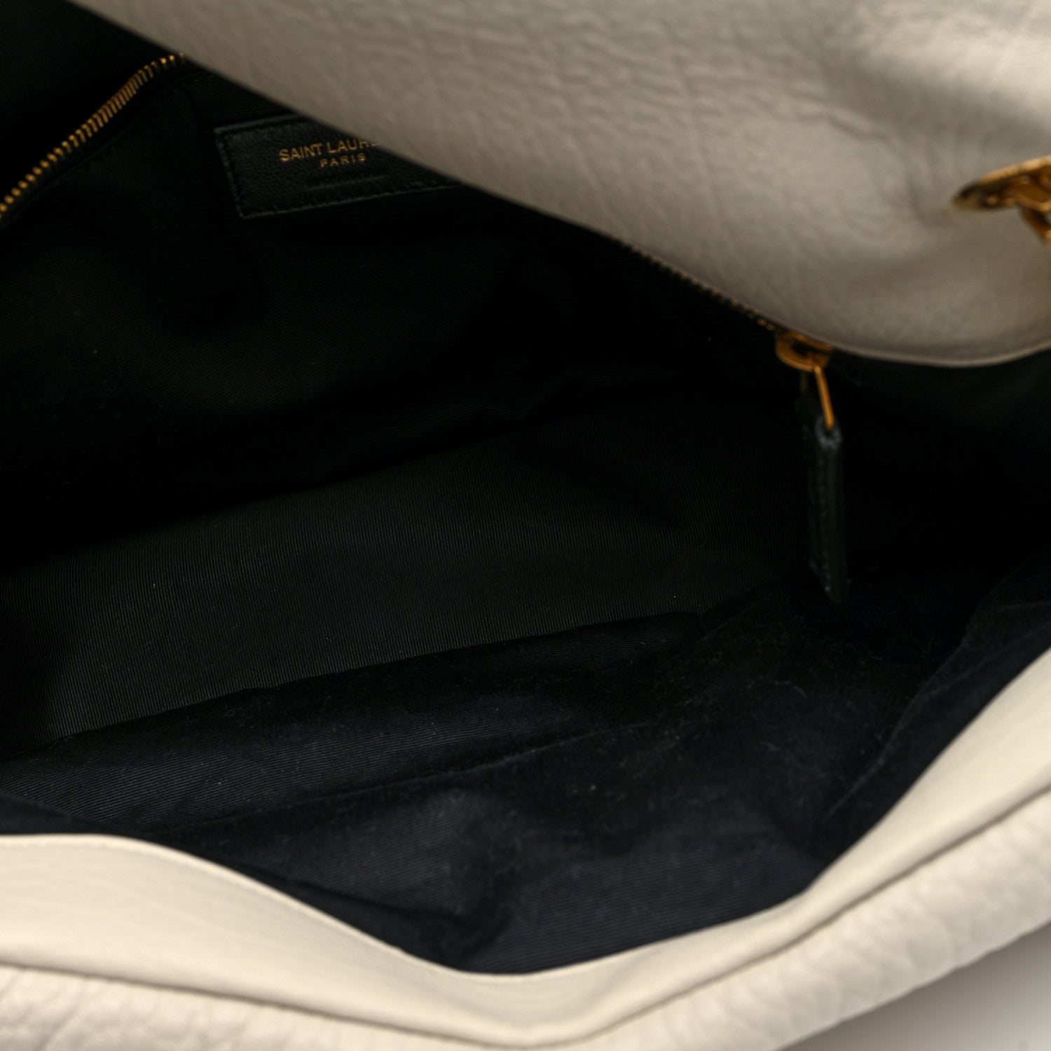Saint Laurent Grained Lambskin Large Calypso Blanc Vintage 5 of 9