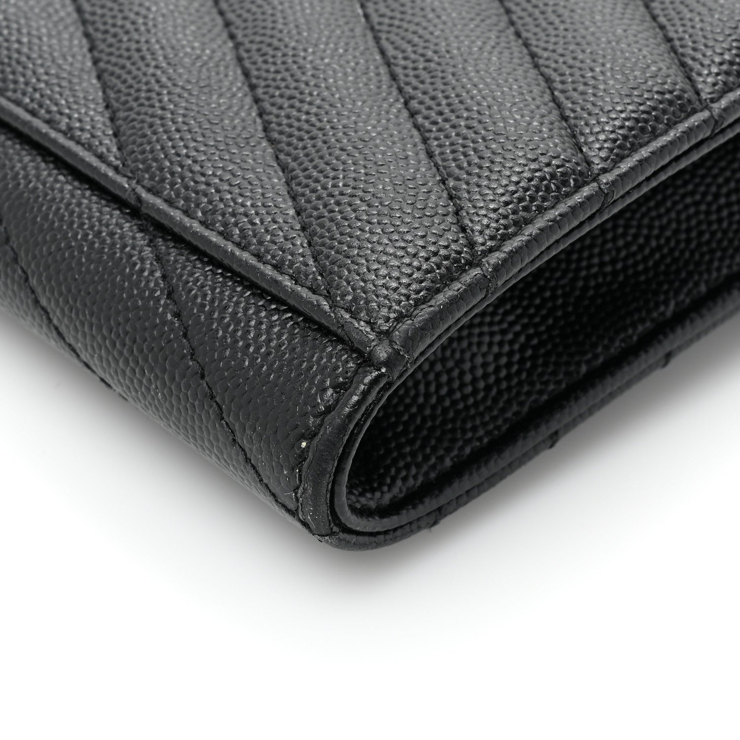 Saint Laurent Grain De Poudre Matelasse Chevron Monogram Envelope Clutch Black 13 of 15