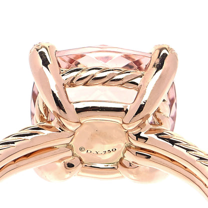 David Yurman 18K Rose Gold Diamond Morganite 11mm Chatelaine Ring 57 8 5 of 5