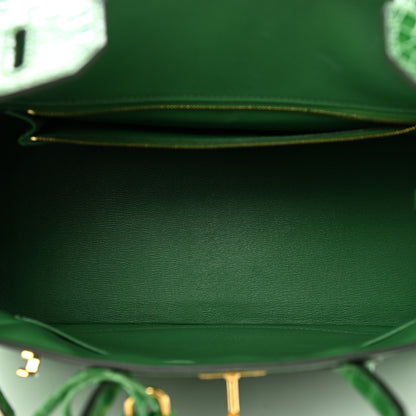 Hermes Shiny Porosus Crocodile Birkin 30 Cactus 4 of 9