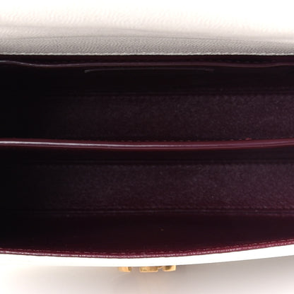 Saint Laurent Grain de Poudre Mini Classic Monogram Cassandra Top Handle Crema Soft Rouge Legion 5 of 8