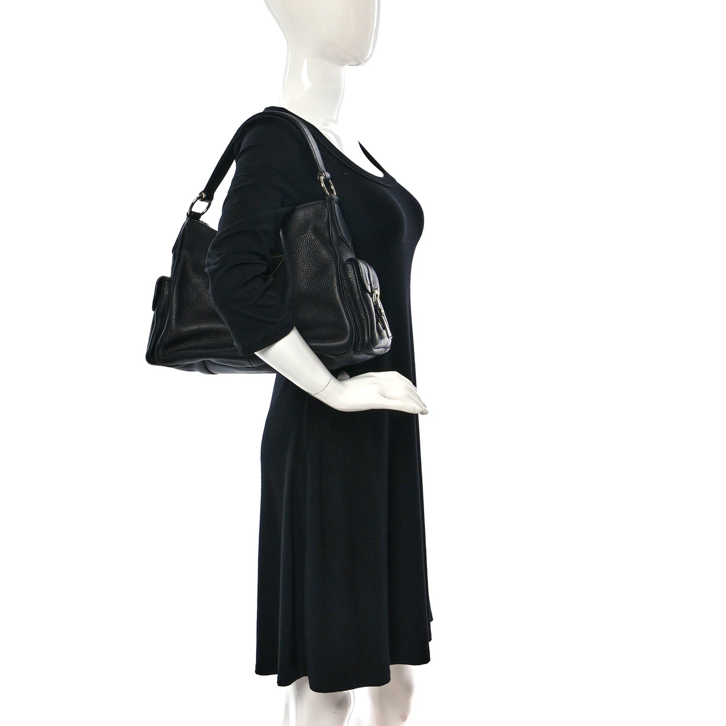 Vitello Daino Side Pocket Tote Black