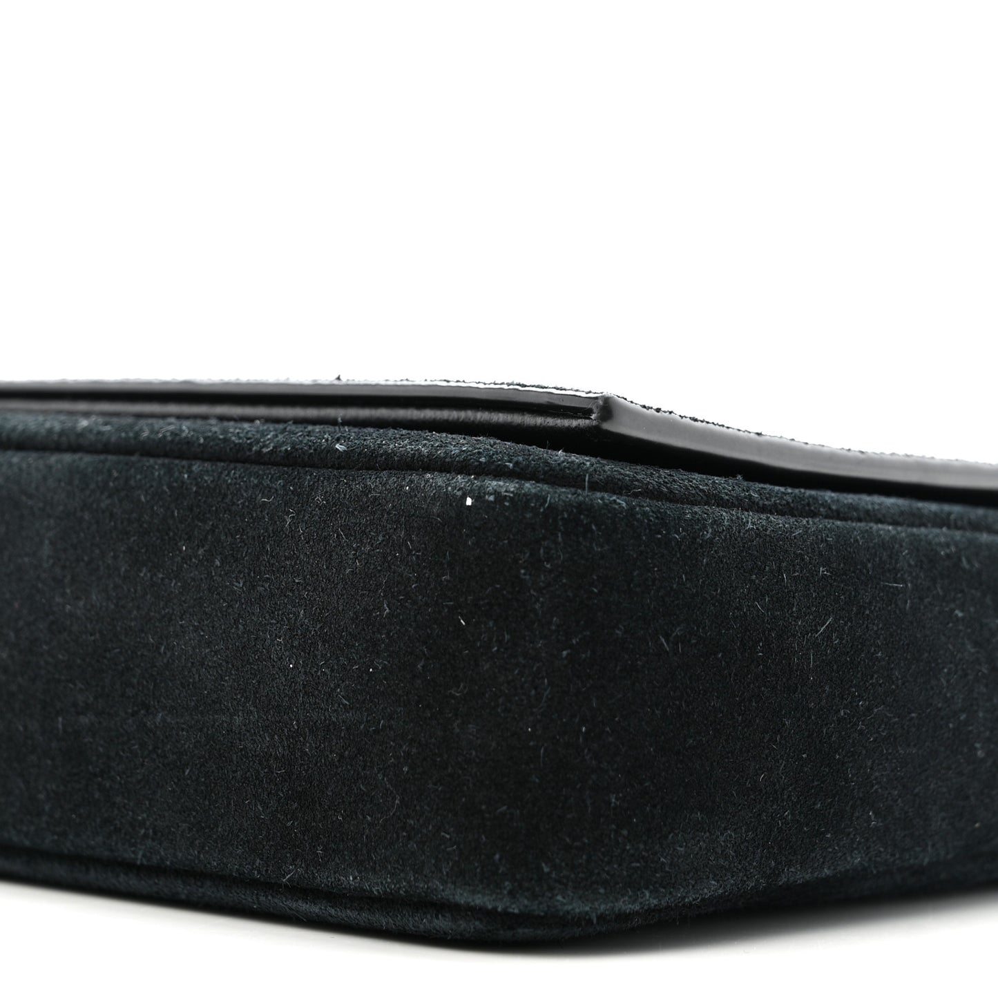 Suede Monogram Tassel Kate 99 Baguette Bag Black