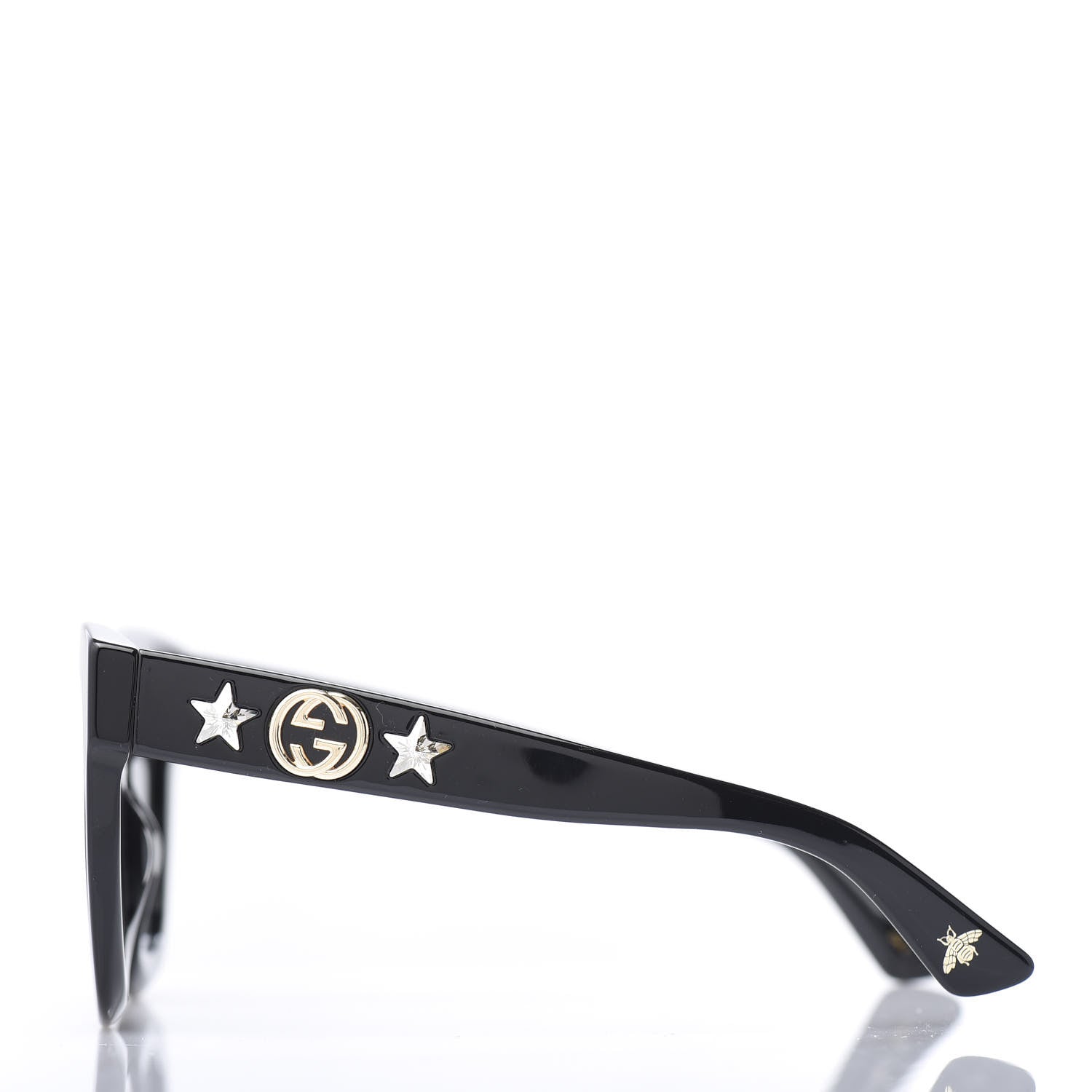 Gucci Round Frame Star Sunglasses GG0208S Black 3 of 8
