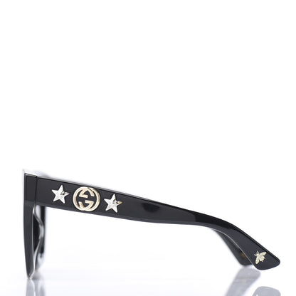 Gucci Round Frame Star Sunglasses GG0208S Black 3 of 8