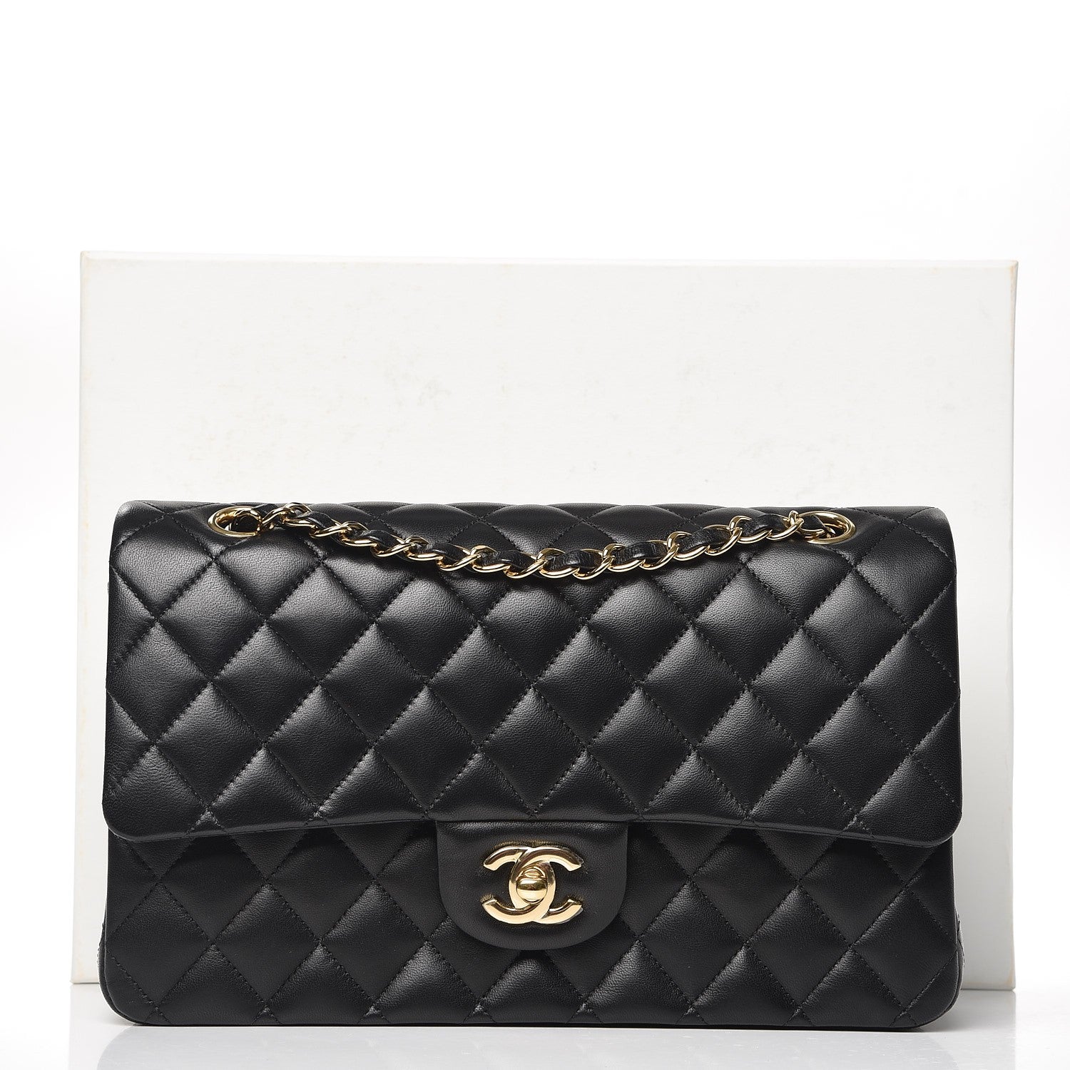 Chanel Lambskin Quilted Medium Double Flap Black 10 of 10
