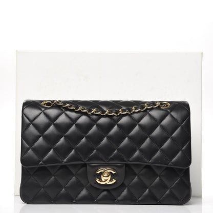 Chanel Lambskin Quilted Medium Double Flap Black 10 of 10