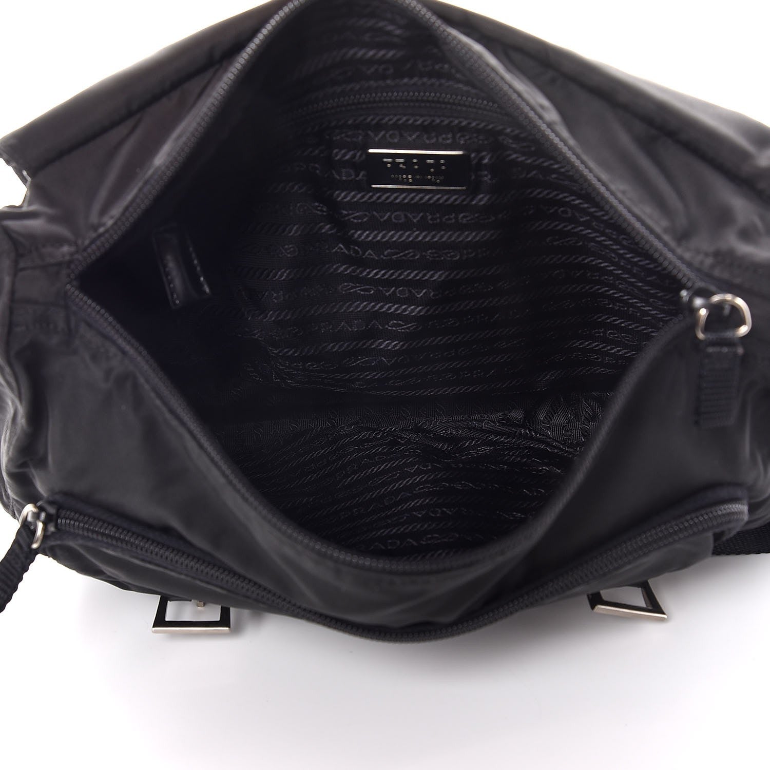 Prada Nylon Vela Messenger Bag Black 5 of 9