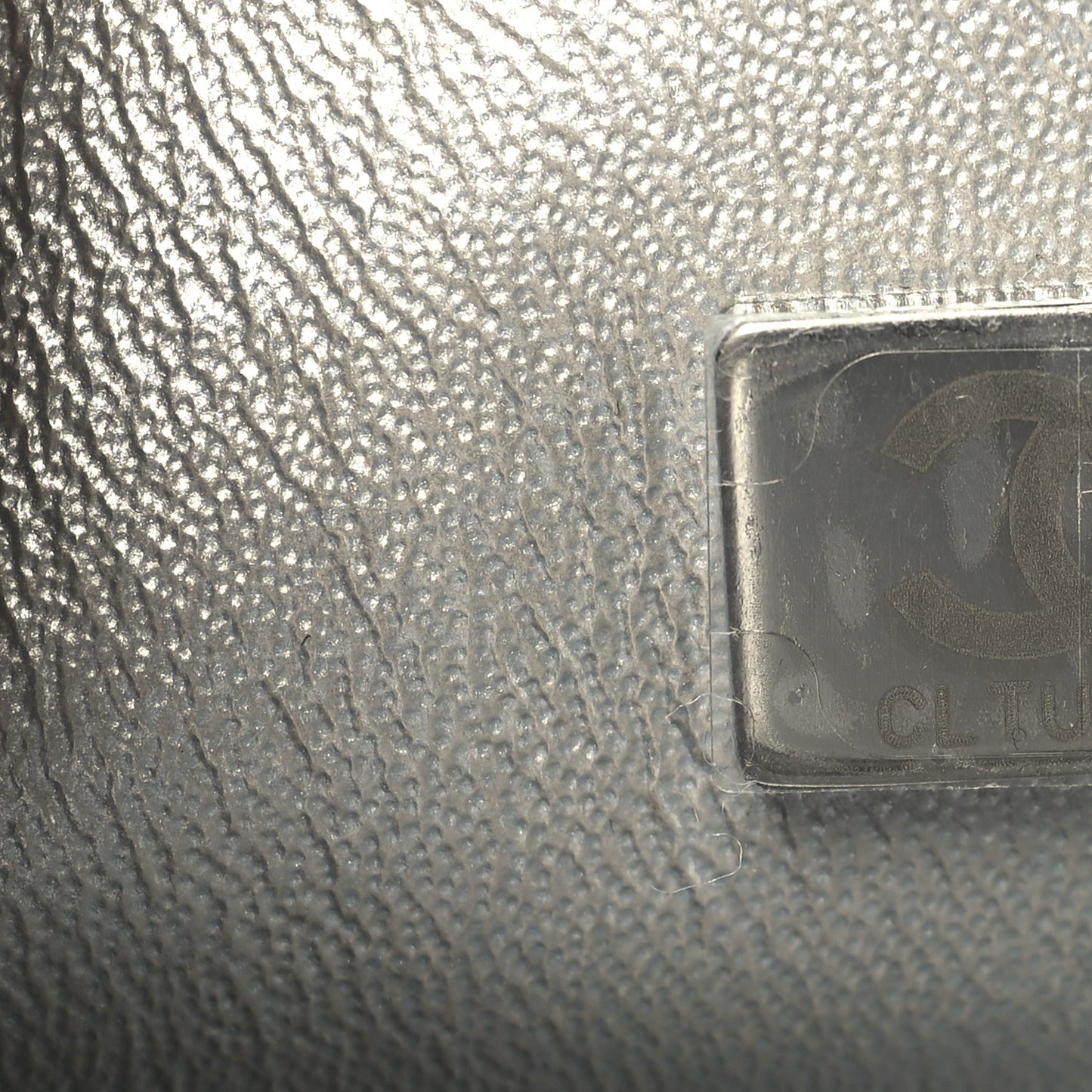 Metallic Lambskin Quilted Mini Rectangular Flap Silver