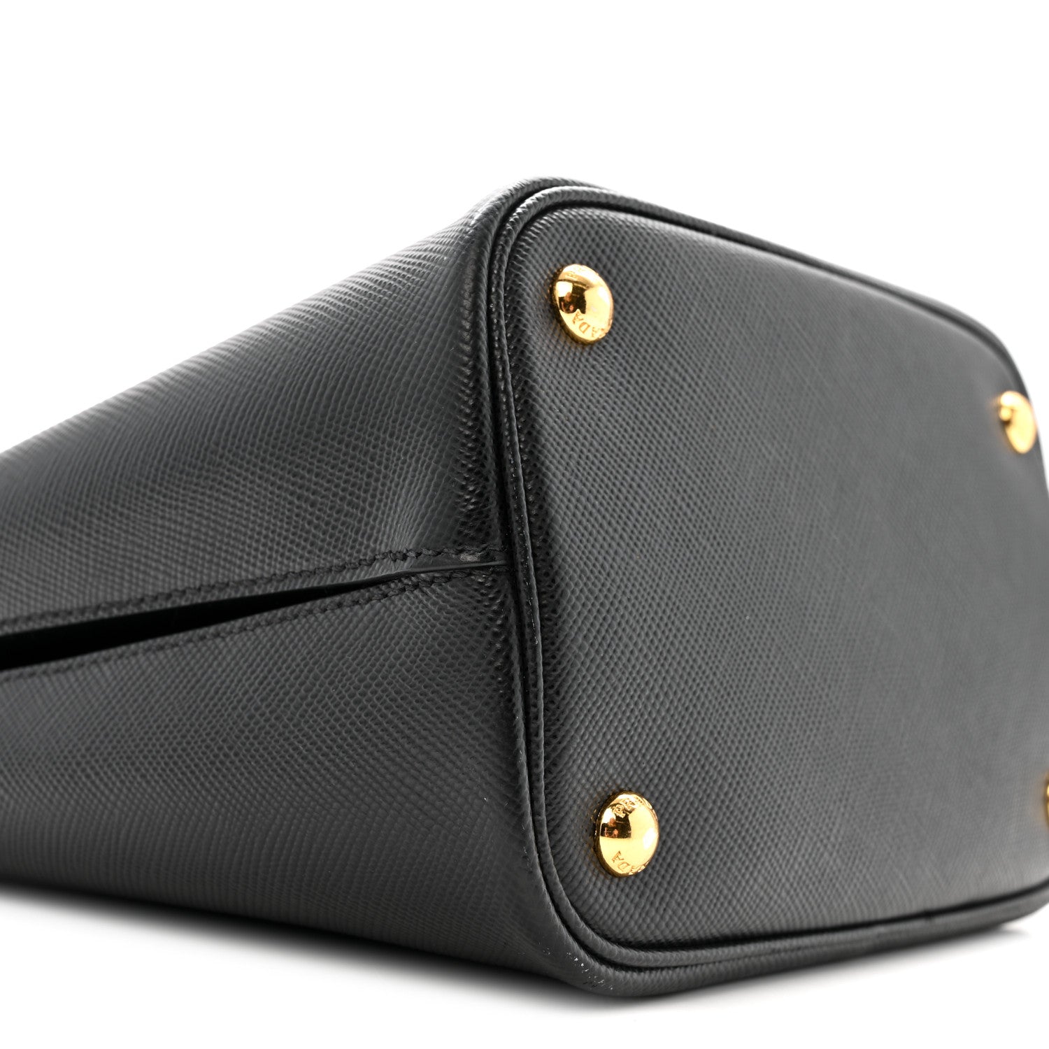 Prada Saffiano Cuir Medium Panier Bucket Bag Black Fuoco 9 of 16
