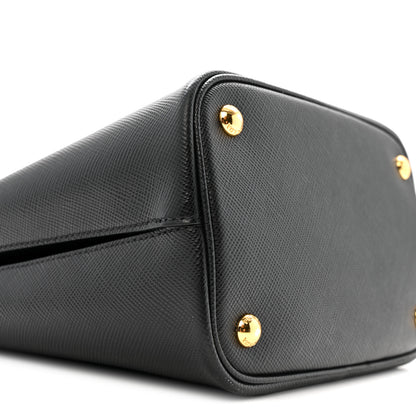 Prada Saffiano Cuir Medium Panier Bucket Bag Black Fuoco 9 of 16