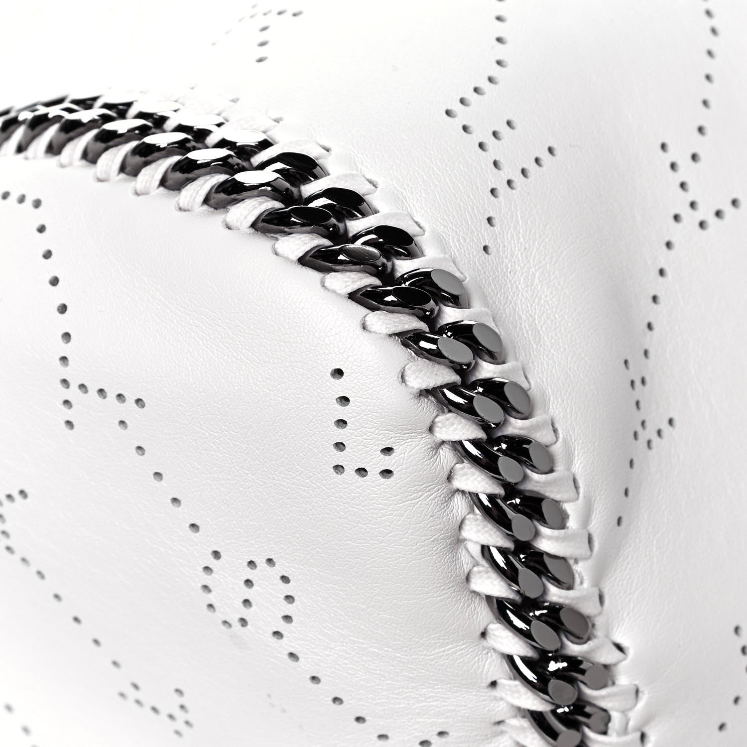 Stella McCartney Eco Alter Nappa Perforated Logo Falabella Reversible Tote Optical White 7 of 10