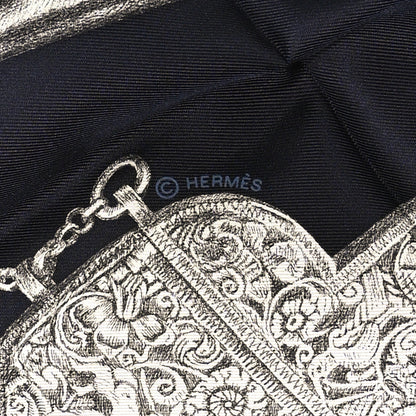 Hermes Silk Nous Sommes Inseparables Scarf 90 Caban Anthracite Creme 4 of 5