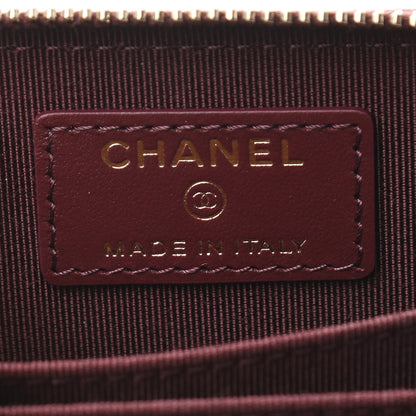 Chanel Caviar Quilted Zip Around Coin Purse Burgundy 6 of 7