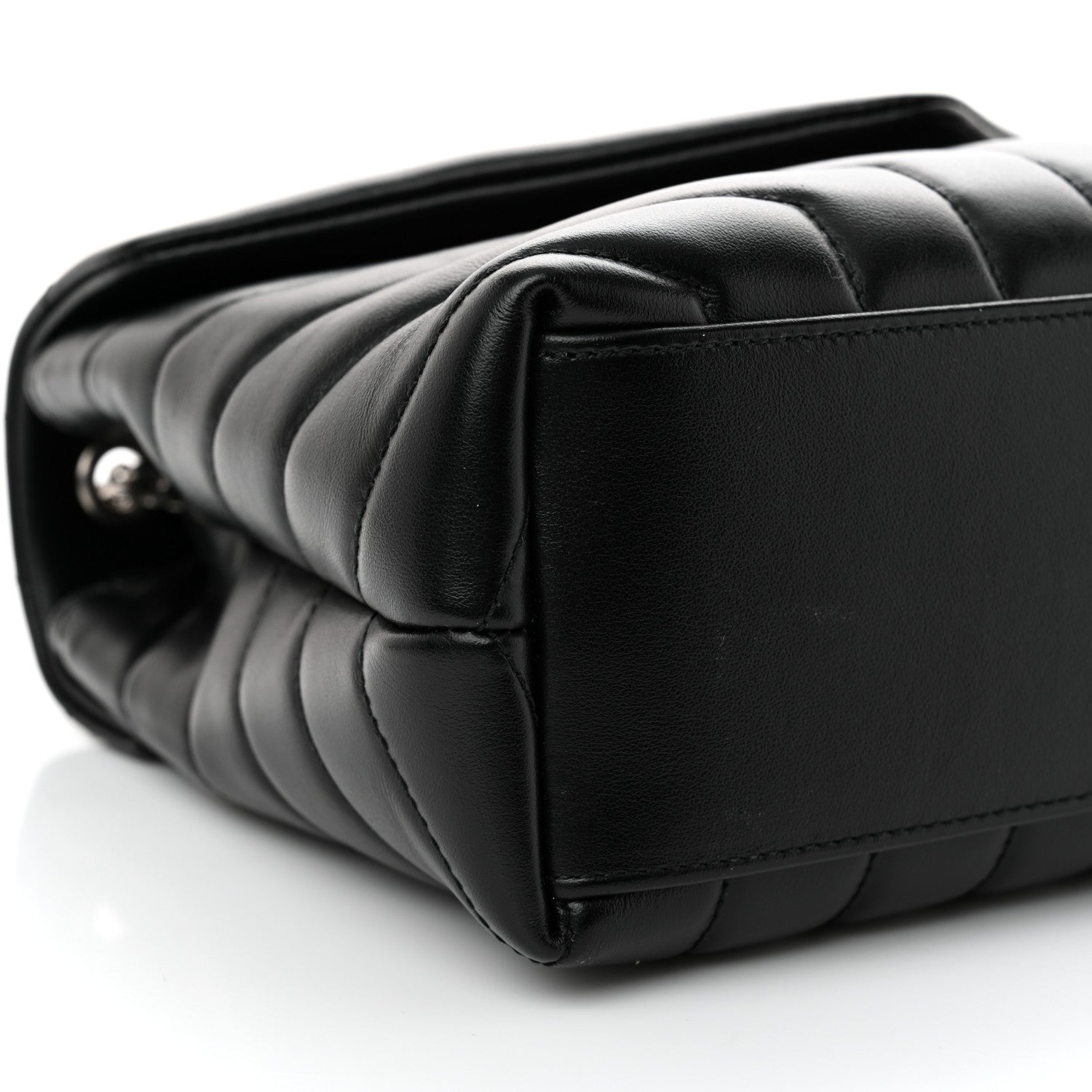 Saint Laurent Calfskin Y Quilted Monogram Small Loulou Chain Satchel Black 9 of 10