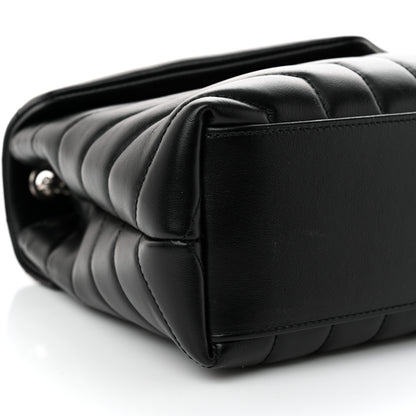 Saint Laurent Calfskin Y Quilted Monogram Small Loulou Chain Satchel Black 9 of 10