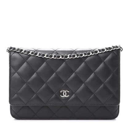 Chanel Lambskin Quilted Wallet On Chain WOC Black 1 of 13