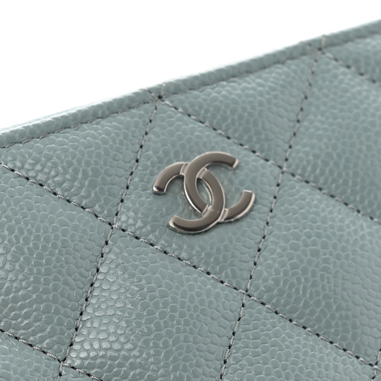 Chanel Caviar Quilted Zipped Key Holder Case Blue 8 of 9
