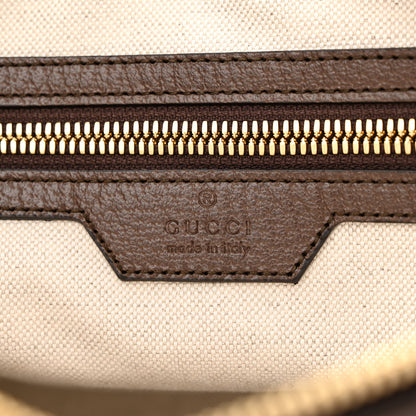Gucci Monogram Jumbo GG Textured Dollar Calfskin Web Messenger Shoulder Bag Camel Ebony New Acero 6 of 10