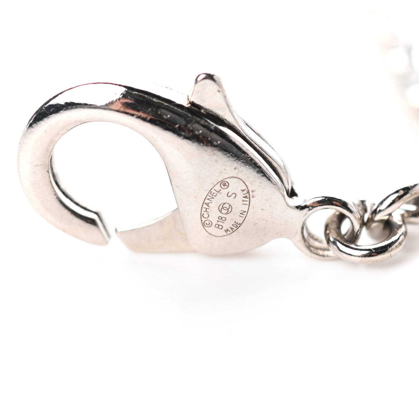 Crystal CC Logo Bracelet Silver