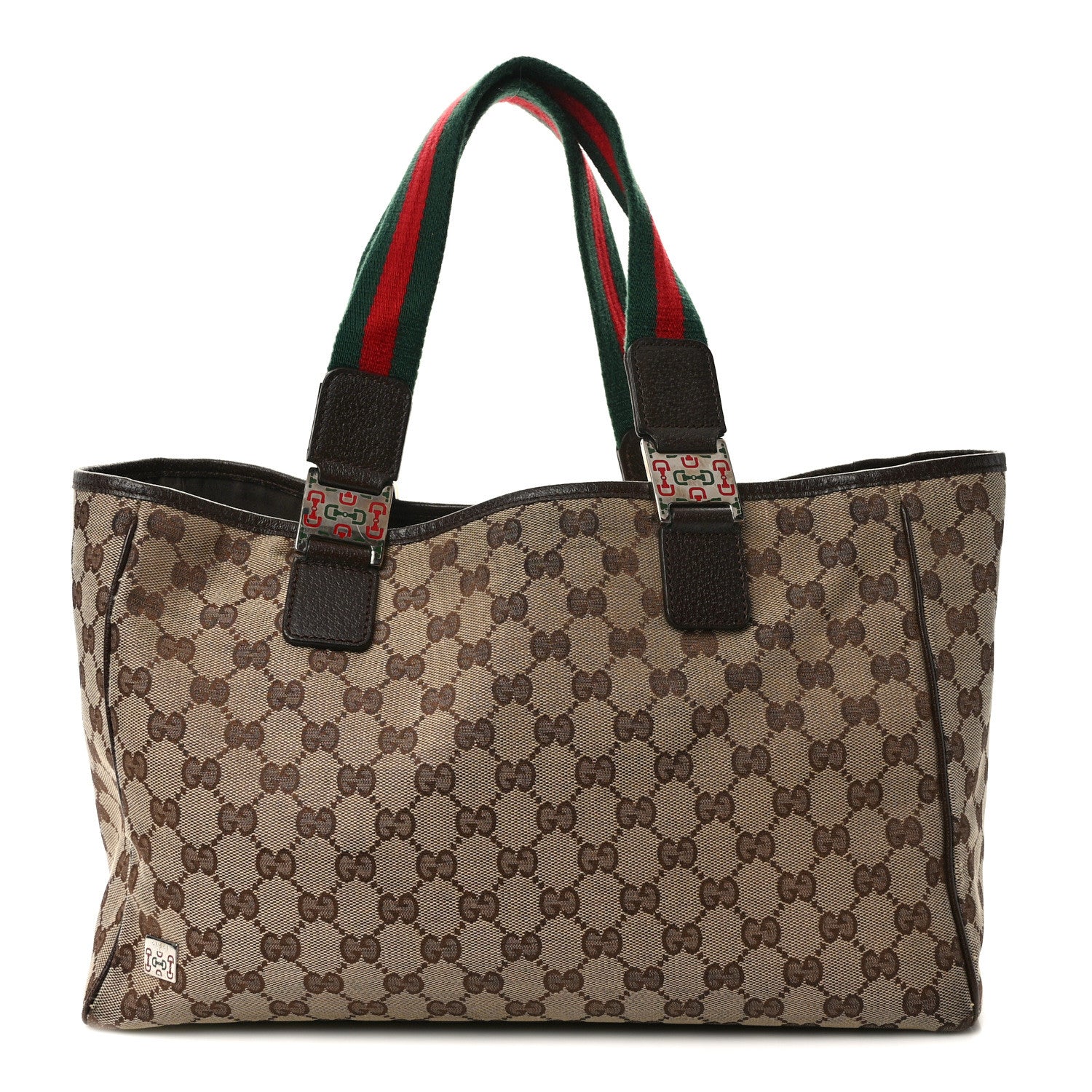Gucci GG Monogram Web Pop Tote Dark Brown 1 of 16