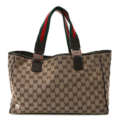 Gucci GG Monogram Web Pop Tote Dark Brown 1 of 16